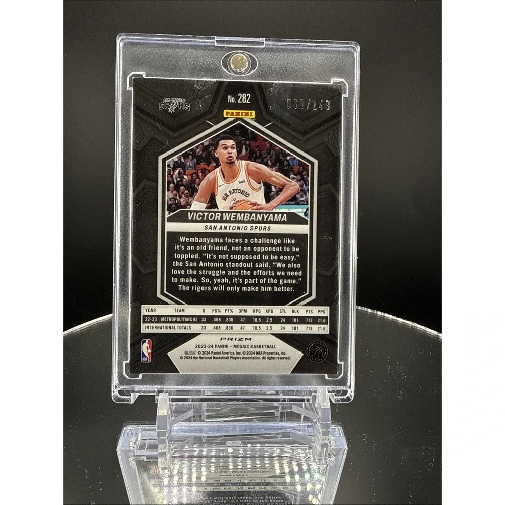 2023-24 Pink Mosaic Prizm Victor Wembanyama  Rookie /149 RC City Edition Spurs